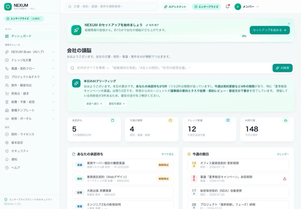 NEXUM ダッシュボード画面